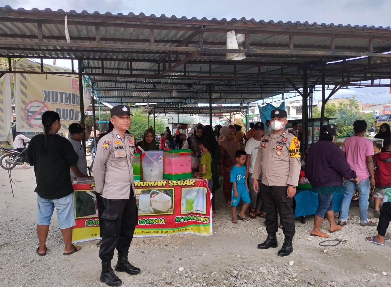 Cegah Terjadinya C3, Polsek Tambusai Utara Sisir Lokasi Pasar